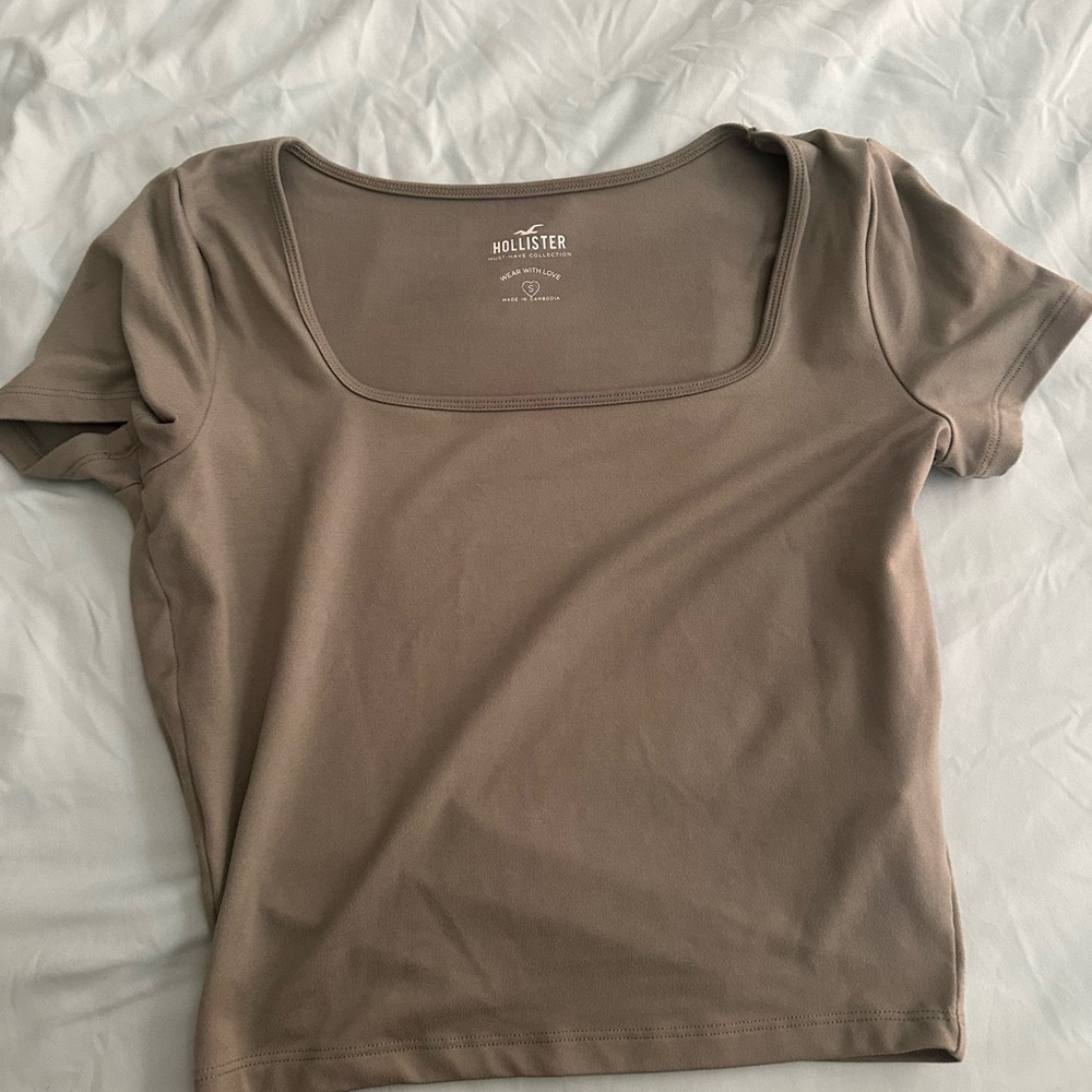 Hollister Green Fitted Crop T-Shirt